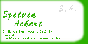 szilvia ackert business card